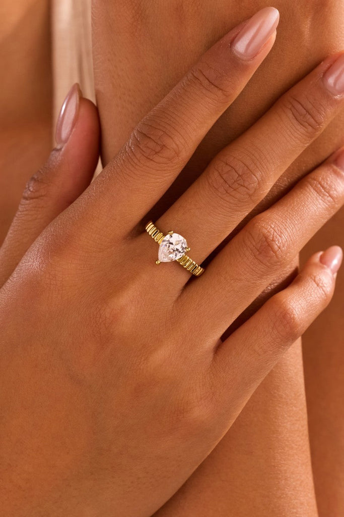 Baguette rhinestone cocktail eternity band Ring | 40R143