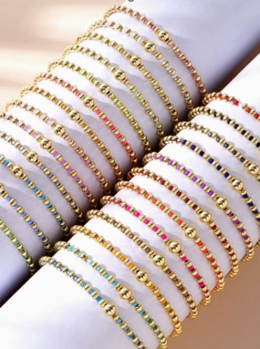 BOHO COLORFUL BALL BEADED BRACELET | 40B5223