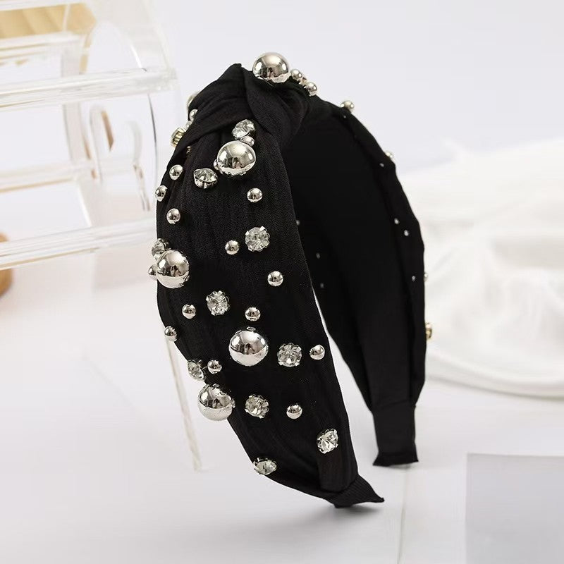 Multi Gold Ball  Rhinestone Knot Headband | 40HB191
