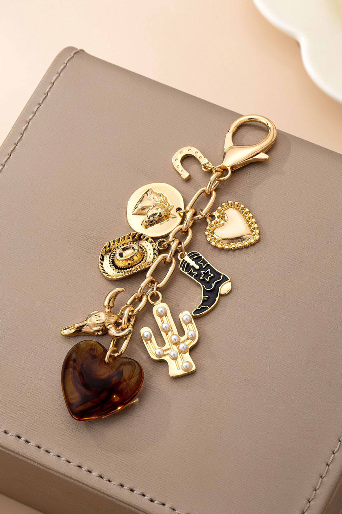 WESTERN HEART CROSS HAT BOOT HEART BAG CHARM | 80K096