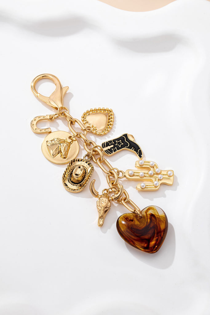 WESTERN HEART CROSS HAT BOOT HEART BAG CHARM | 80K096
