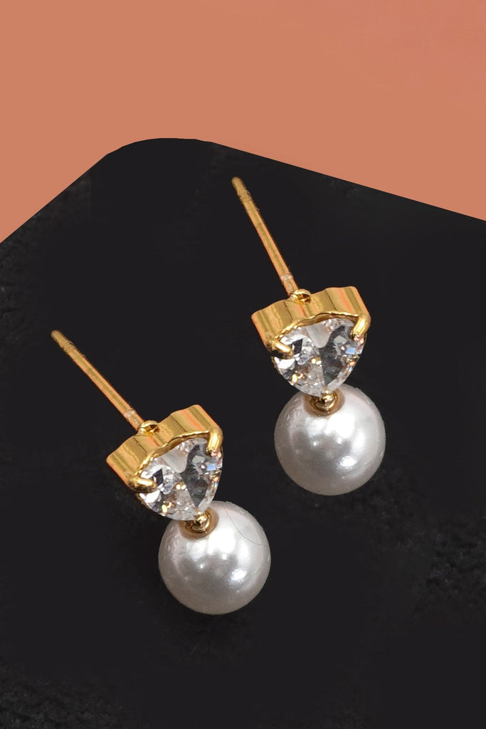 18K STAINLESS STEEL TARNISH FREE HEART EARRINGS | 40E466