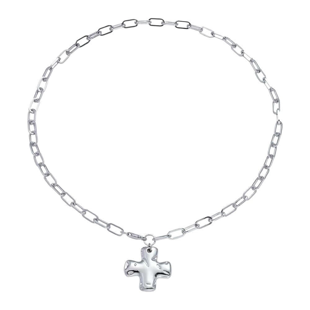 NOTABLE HAMMERED CROSS FRONT TOGGLE NECKLACE | 40NK9666