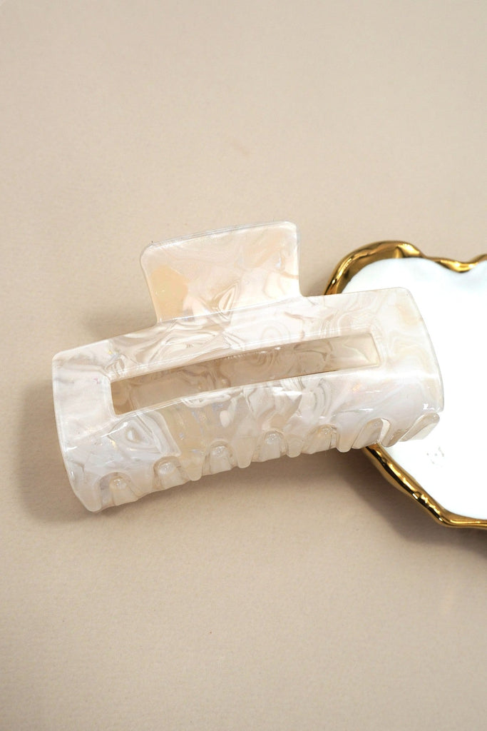 Marbled Acetate Rectangle Hair Claw Clips | 40H1041