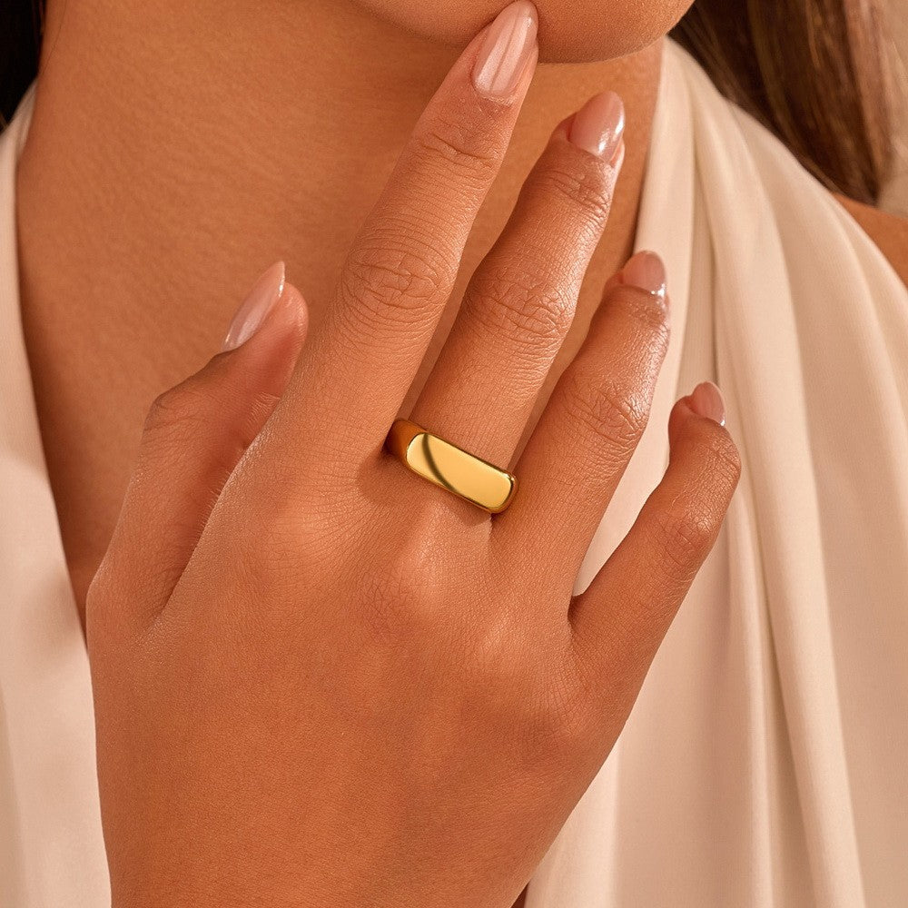 18K STAINLESS STEEL TARNISH FREE  GEOMETRIC RINGS | 40R147