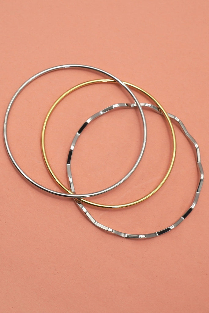 18K NON-TARNISH WATERPROOF STAINLESS STEEL BANGLE | 40B5237