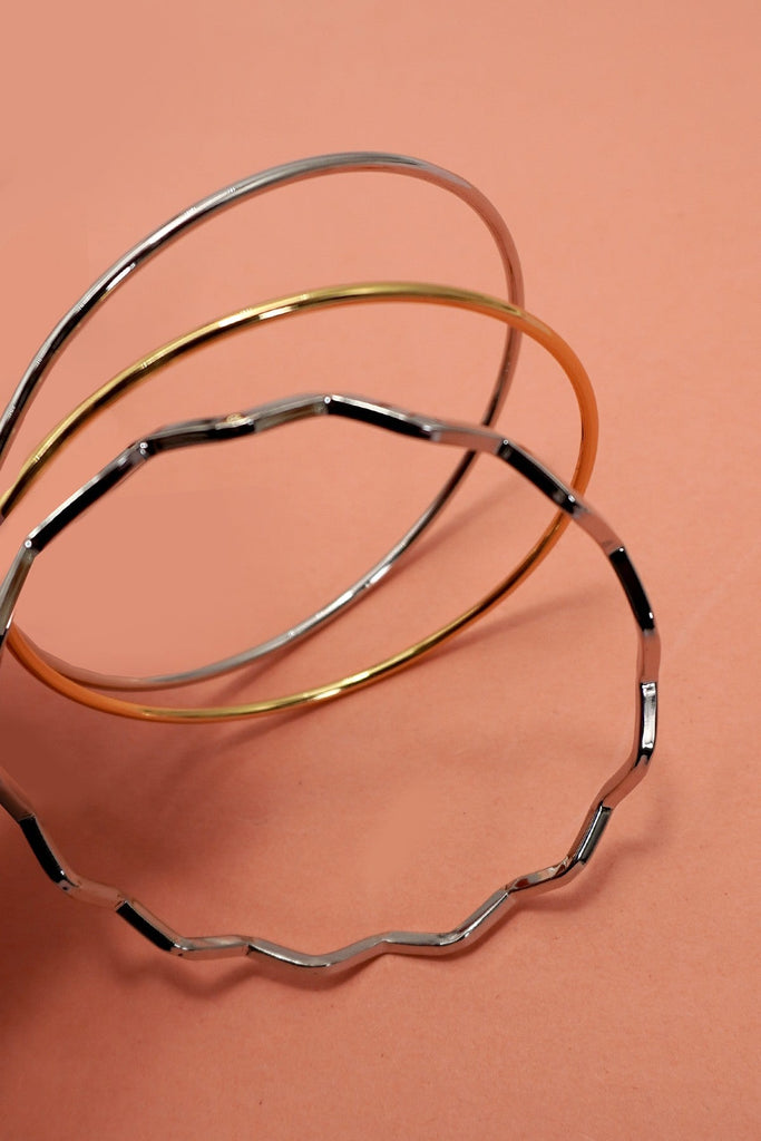 18K NON-TARNISH WATERPROOF STAINLESS STEEL BANGLE | 40B5237