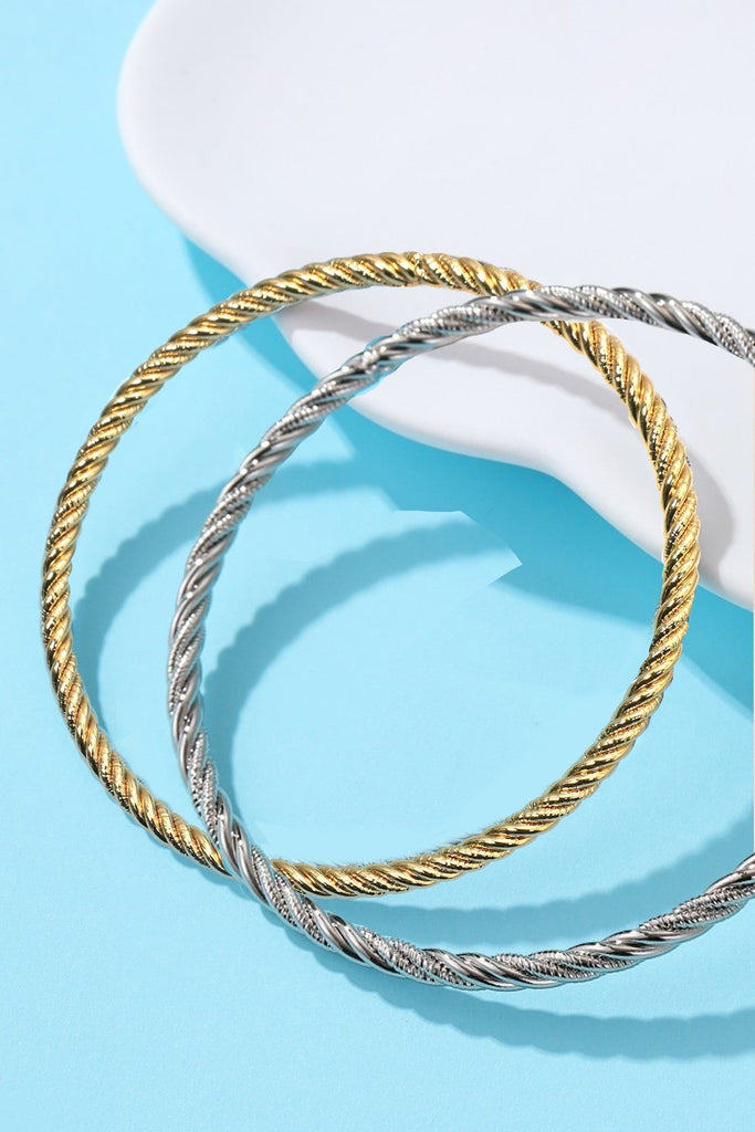 18K NON-TARNISH WATERPROOF STAINLESS STEEL BANGLE | 40B5237