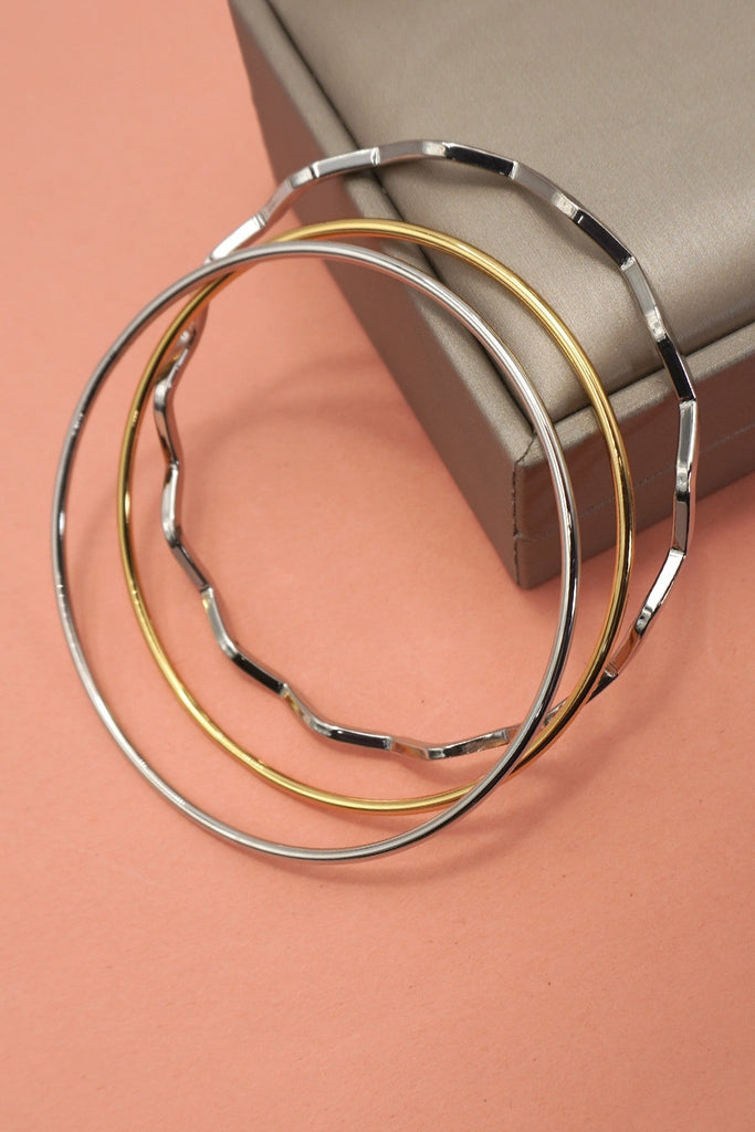 18K NON-TARNISH WATERPROOF STAINLESS STEEL BANGLE | 40B5237