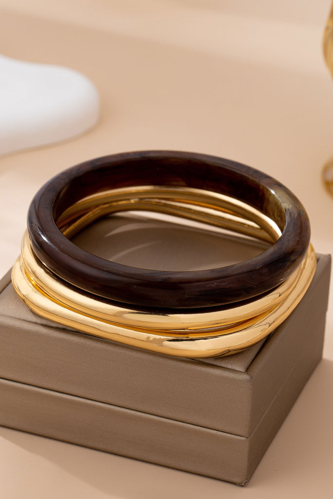 Tort & Gold Bangle Trio Bangle Set | 80B1586