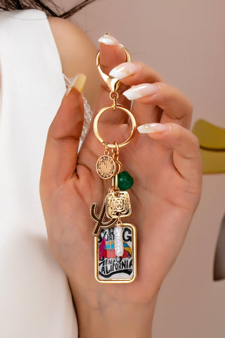 Boho California Surfing Charm Keychain | 80K104