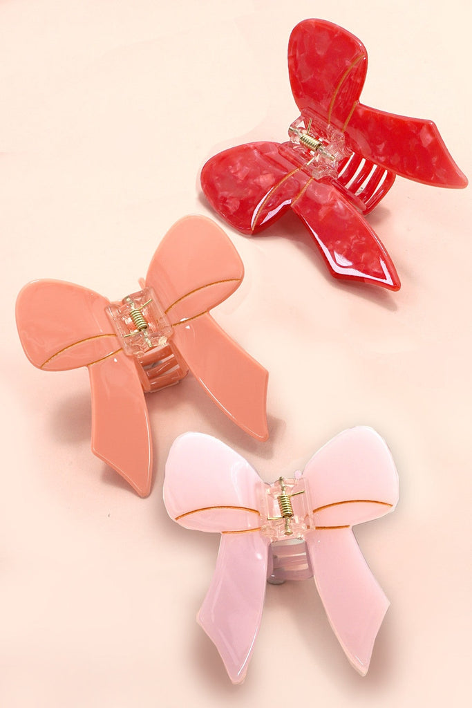 Marble & Pastel Bow Hair Claw Clips | 40H1059