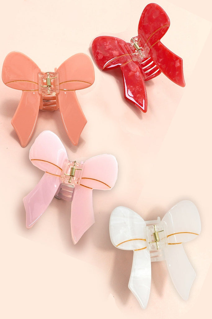 Marble & Pastel Bow Hair Claw Clips | 40H1059
