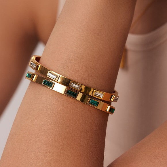 18K NON-TARNISH WATERPROOF STAINLESS STEEL BANGLE | 40B5240