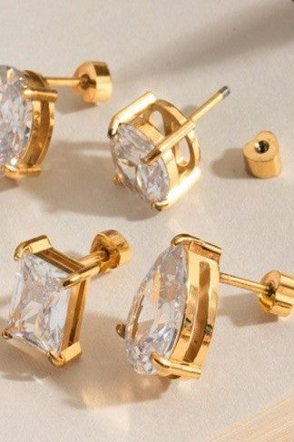 STAINLESS STEEL SCREW BACK POST STUD EARRINGS | 40E473