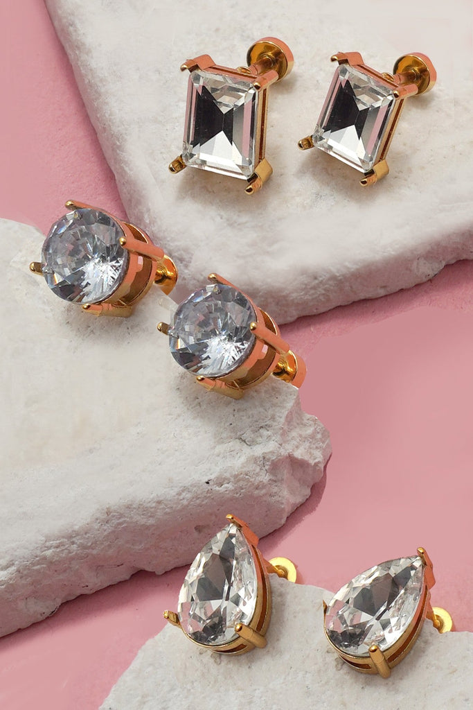 STAINLESS STEEL SCREW BACK POST STUD EARRINGS | 40E473