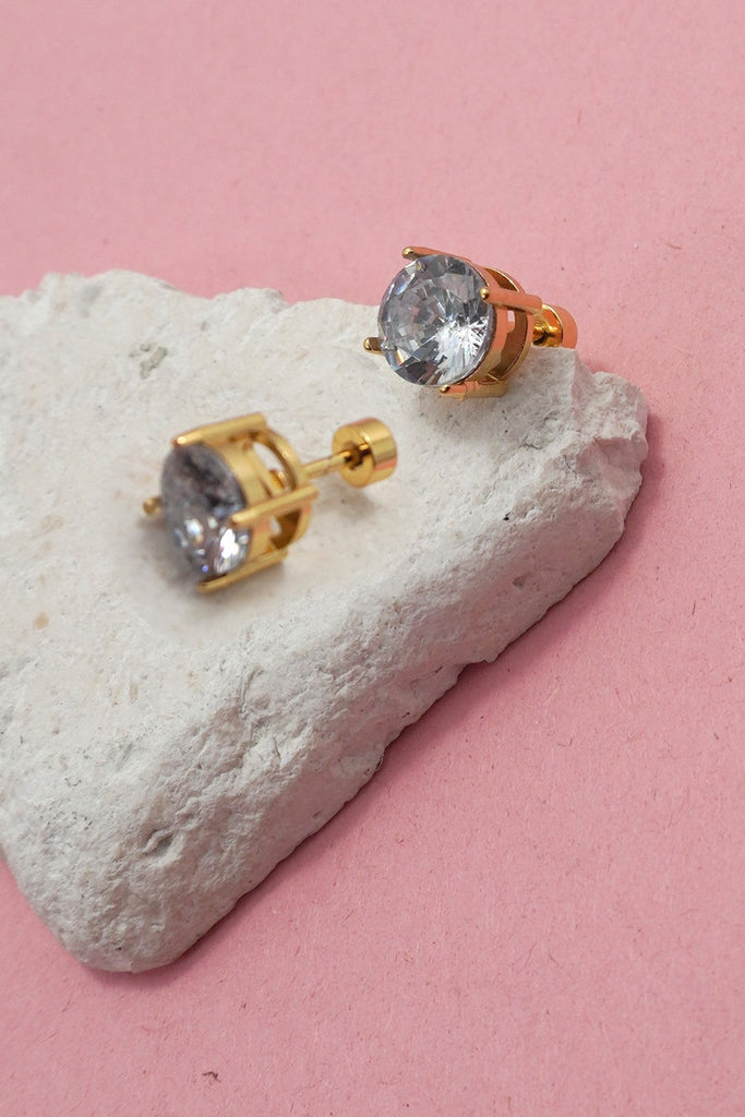 STAINLESS STEEL SCREW BACK POST STUD EARRINGS | 40E473