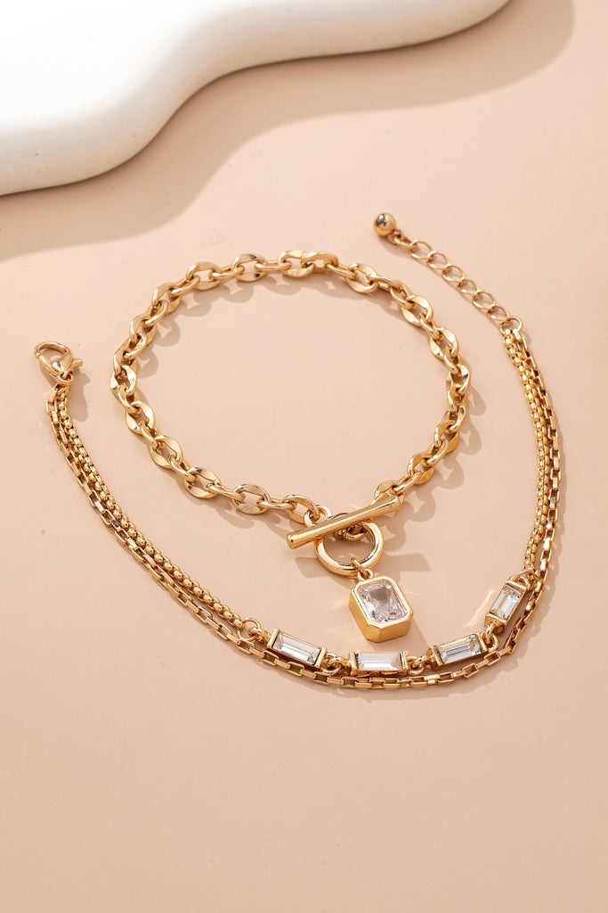 Multi Baguette Crystals & Toggle Clasp | 80B1650