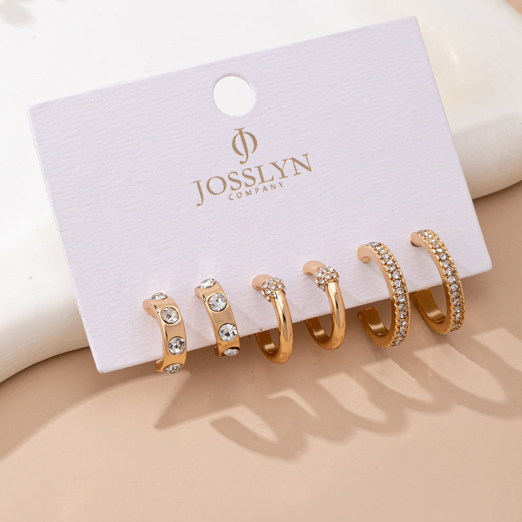 Gold-Tone Crystal Huggie Hoop Earring Set | 80E61880