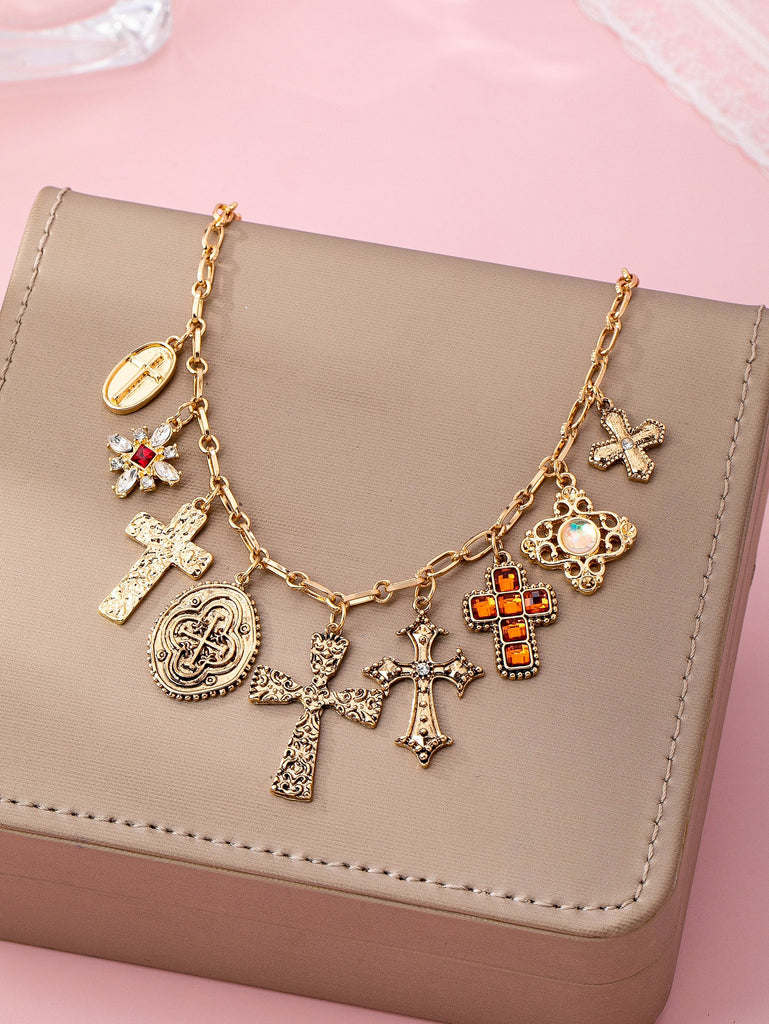 Charm Necklace-Gothic Cross Charms | 80N92813