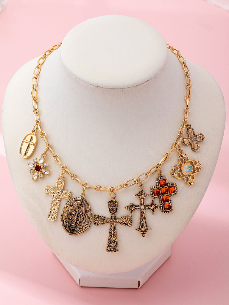 Charm Necklace-Gothic Cross Charms | 80N92813