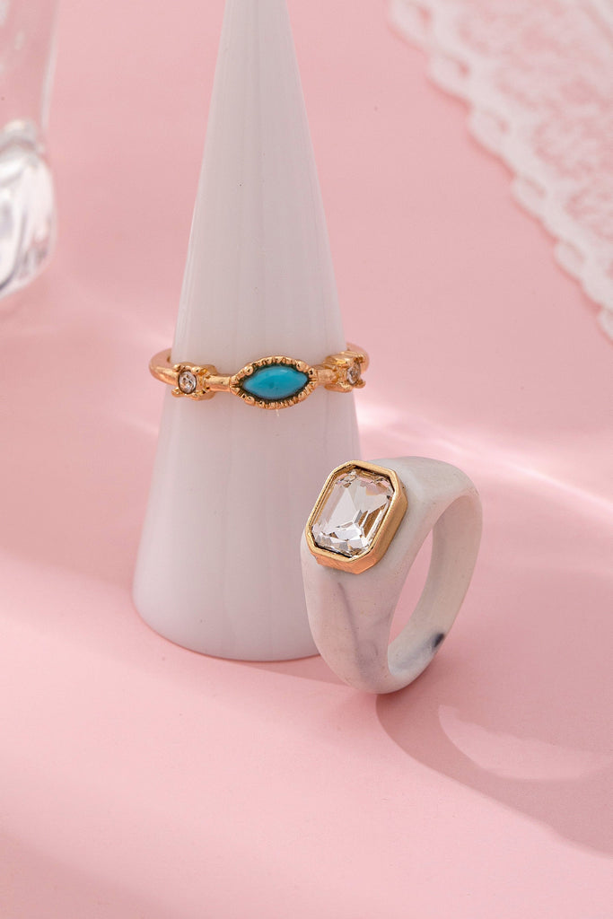 Marble & Gemstone Statement Ring | 80R208