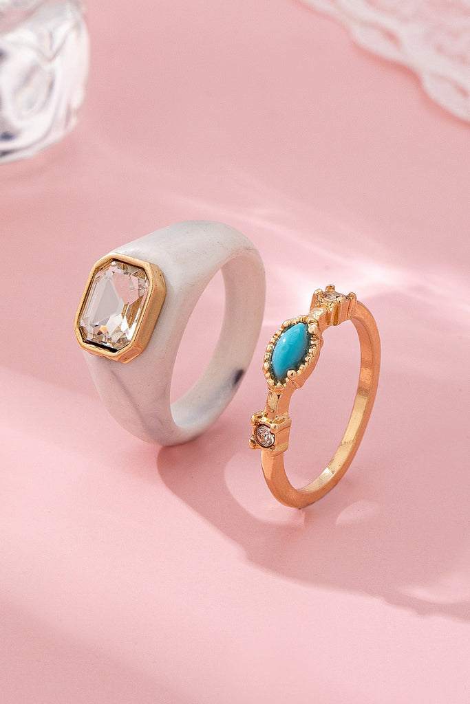Marble & Gemstone Statement Ring | 80R208