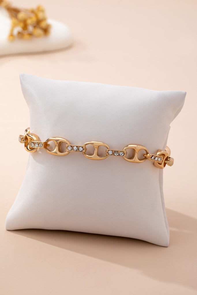 Sparkling Gold Link Chain Bracelet | 80B1657