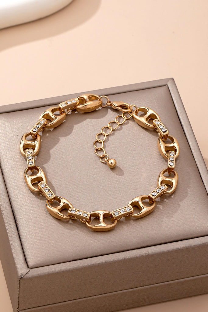 Sparkling Gold Link Chain Bracelet | 80B1657