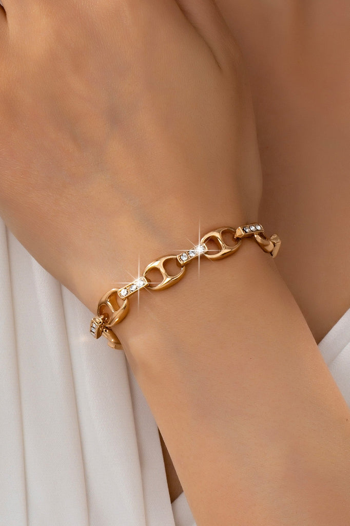 Sparkling Gold Link Chain Bracelet | 80B1657