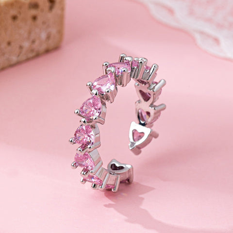 Pink Heart Eternity Band Ring | 80R219
