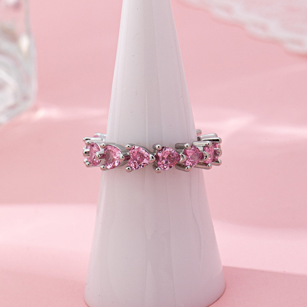 Pink Heart Eternity Band Ring | 80R219