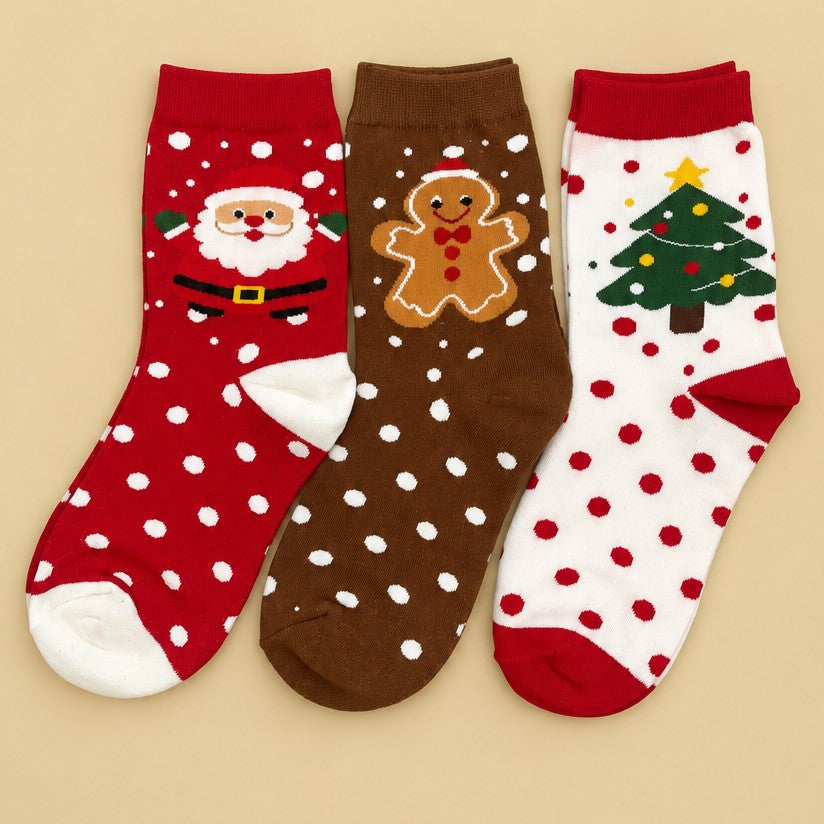Festive Holiday Polka Dot Crew Socks | 40S02102