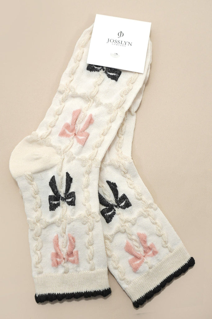 Cozy Bow & Tulip Crew Ankle Socks | 40S02084