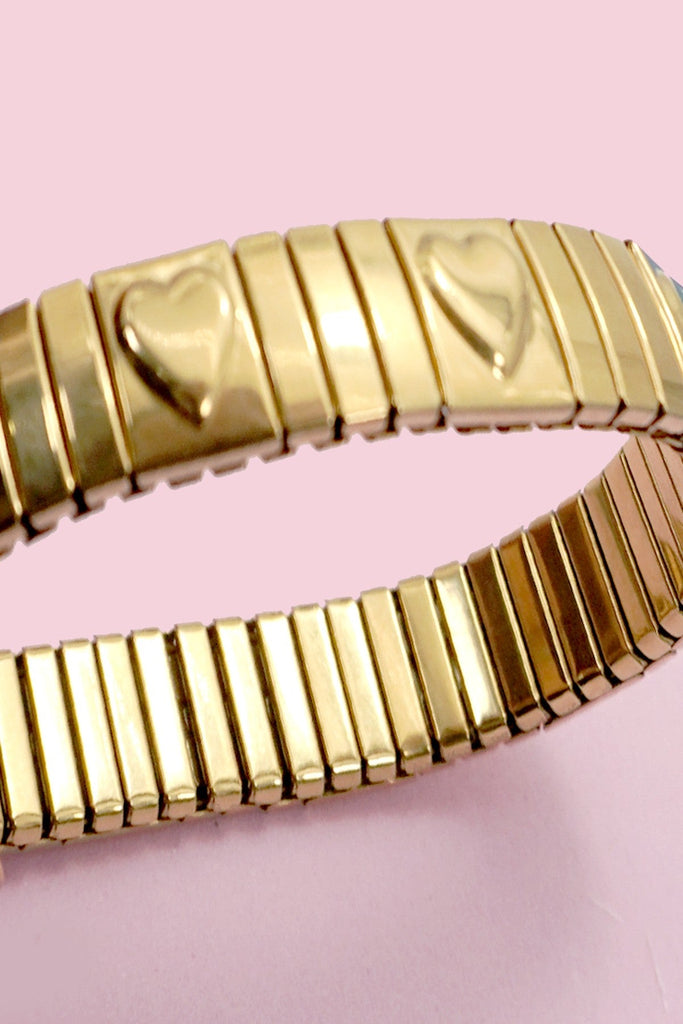 18K STAINLESS STEEL TARNISH FREE HEART BRACELET | 40B5245