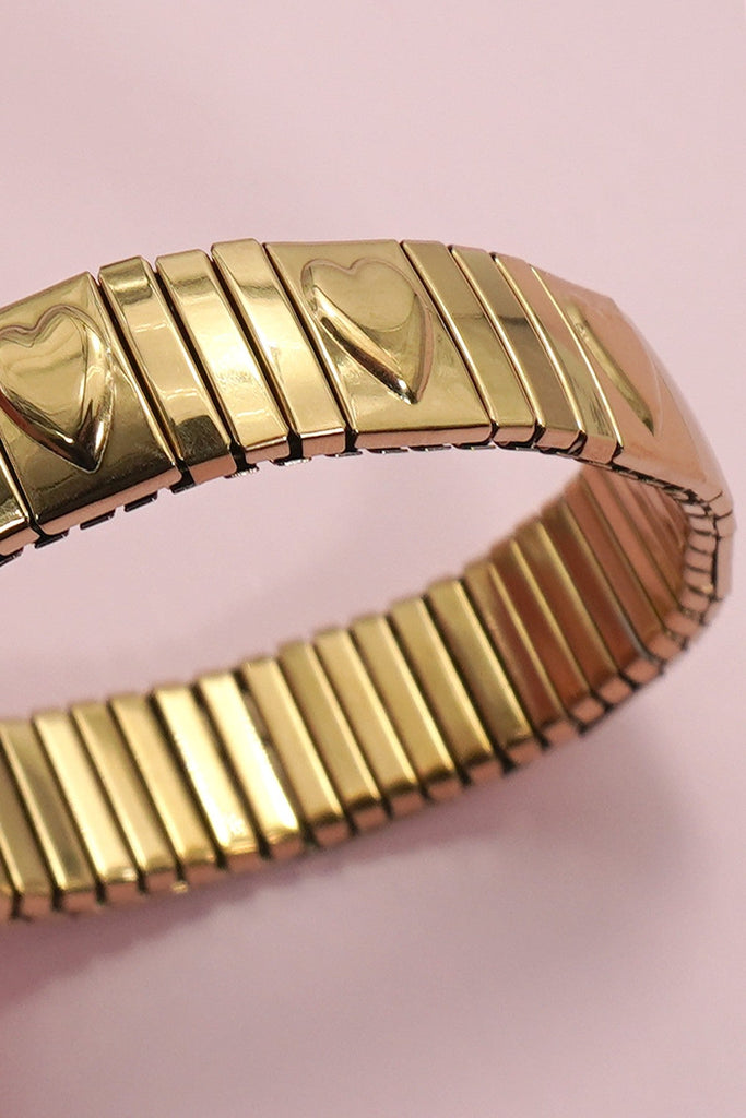 18K STAINLESS STEEL TARNISH FREE HEART BRACELET | 40B5245