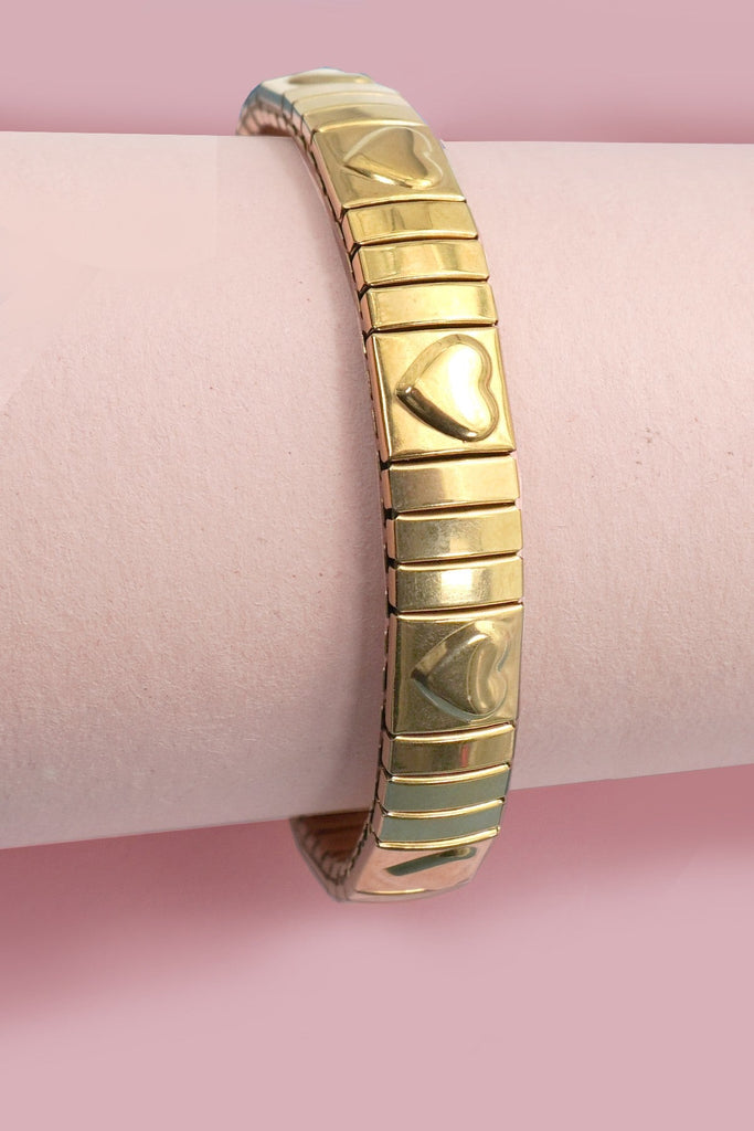 18K STAINLESS STEEL TARNISH FREE HEART BRACELET | 40B5245