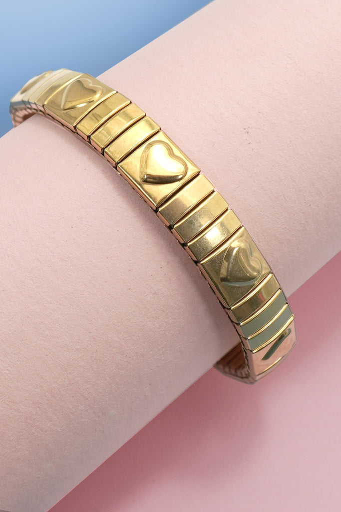 18K STAINLESS STEEL TARNISH FREE HEART BRACELET | 40B5245