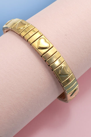 18K STAINLESS STEEL TARNISH FREE HEART BRACELET | 40B5245