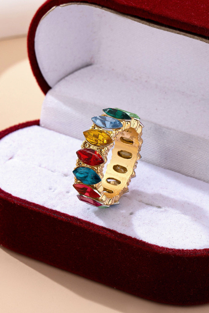 Rainbow Marquise Gem Eternity Band Ring | 80R224
