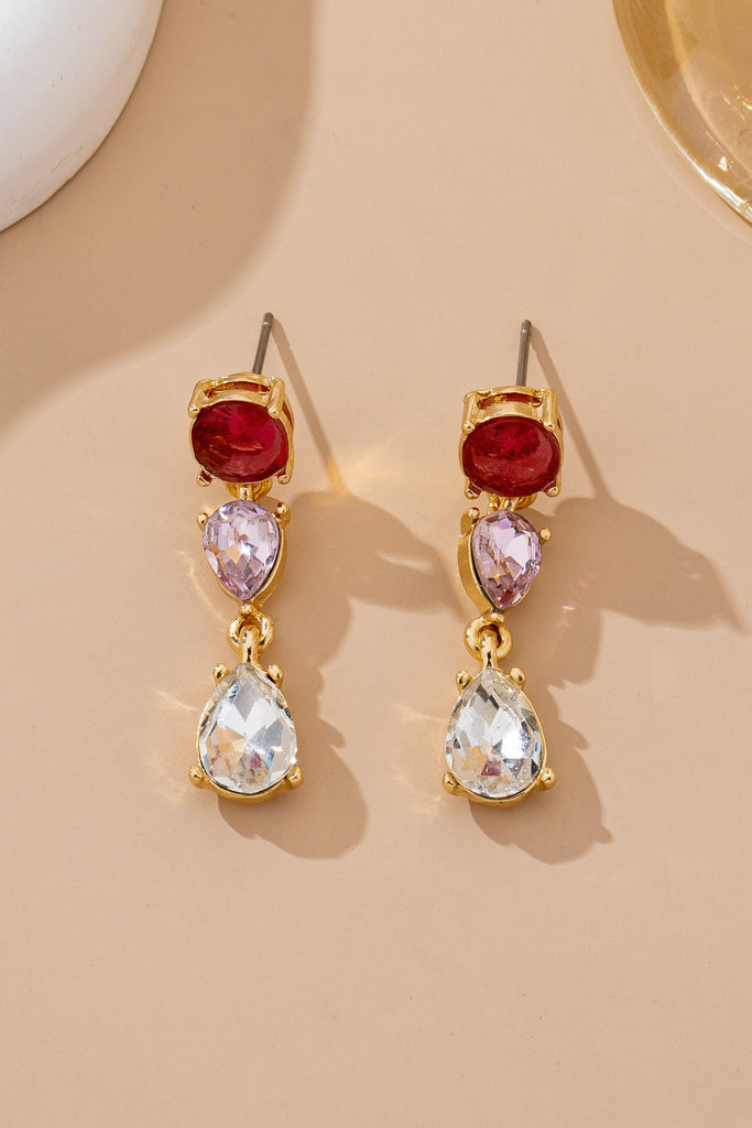Ruby & Amethyst Teardrop Dangle Earrings | 80E61966