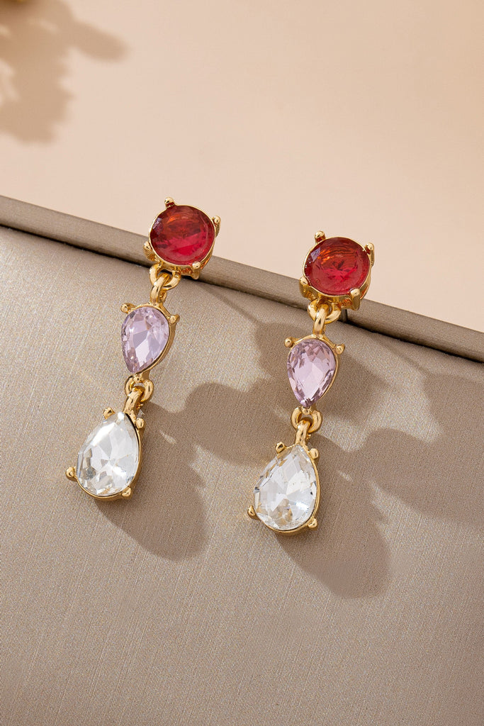 Ruby & Amethyst Teardrop Dangle Earrings | 80E61966