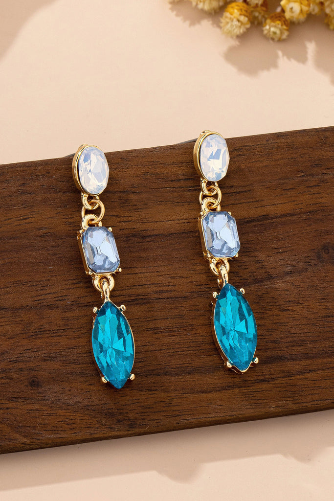 Ocean Blue Gem Drop Earrings | 80E61967