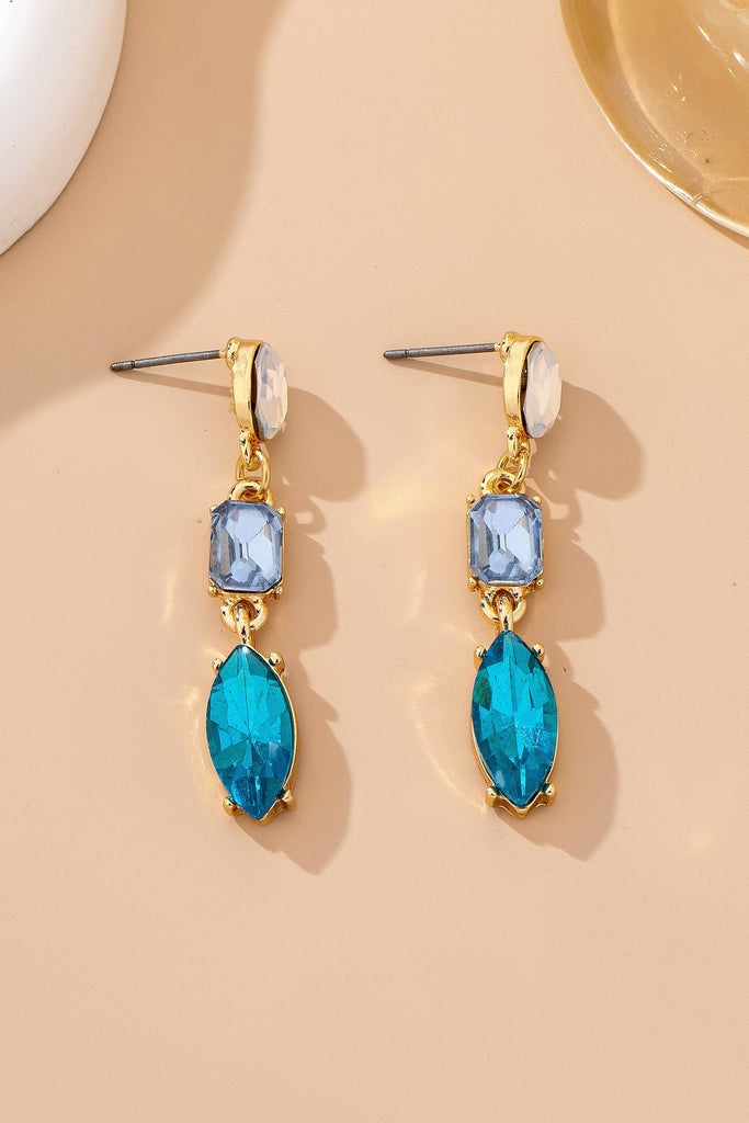 Ocean Blue Gem Drop Earrings | 80E61967