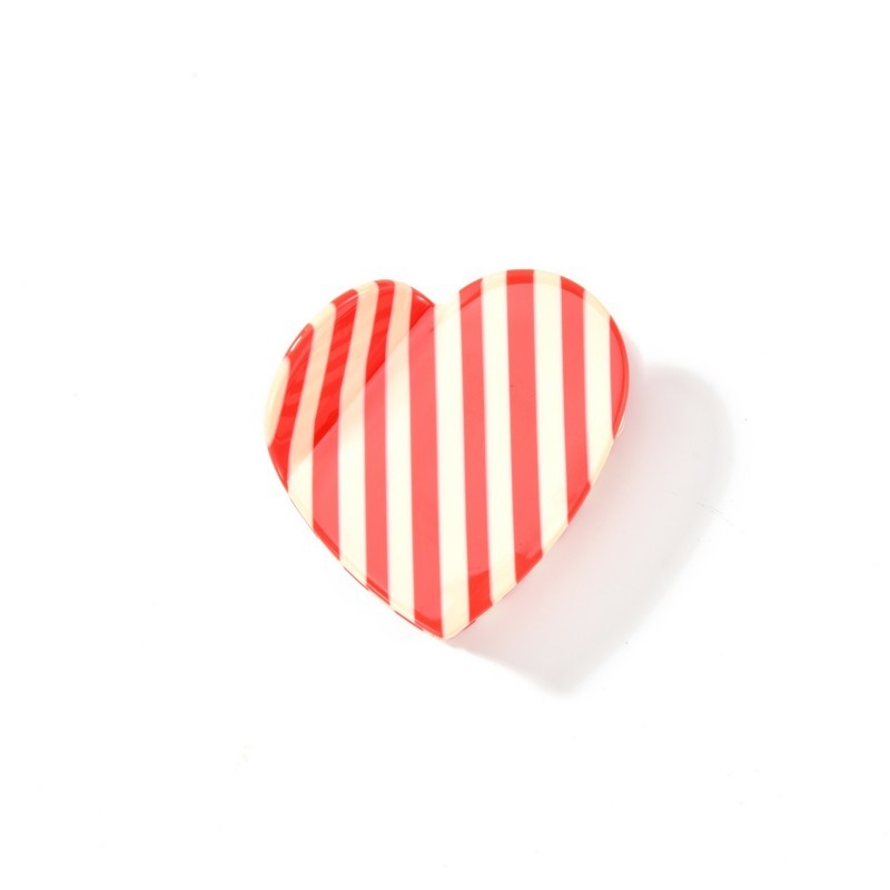 Polka Dot & Striped Heart Hair Claw Clips | 40H1053
