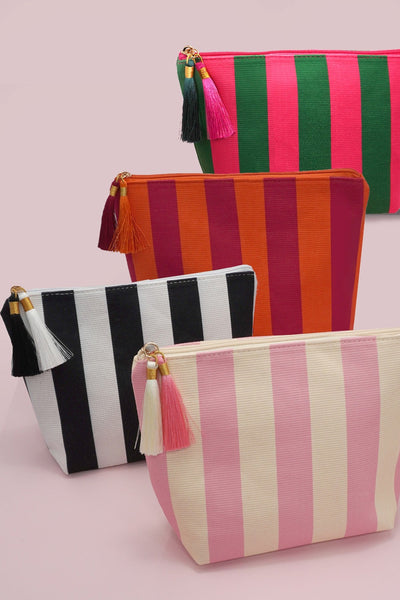 Striped Tassel Makeup Pouch | 40P598