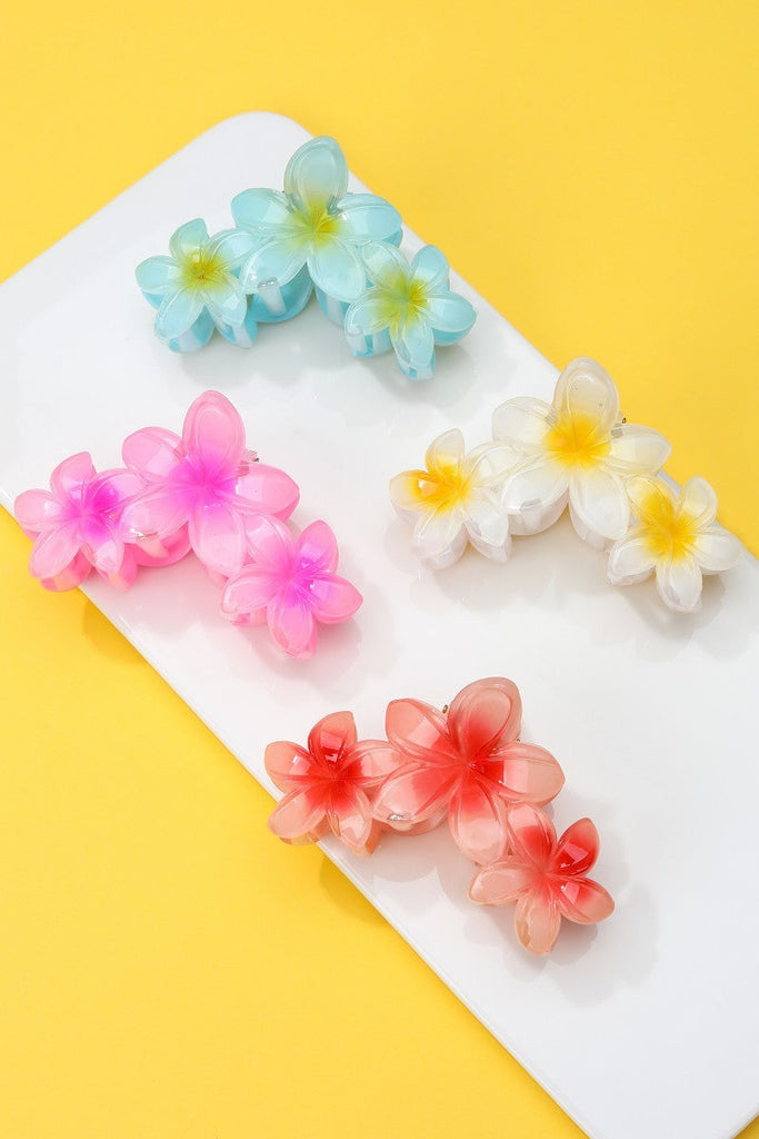 Gradient Resin Floral Hair Claw Clips | 40H1063