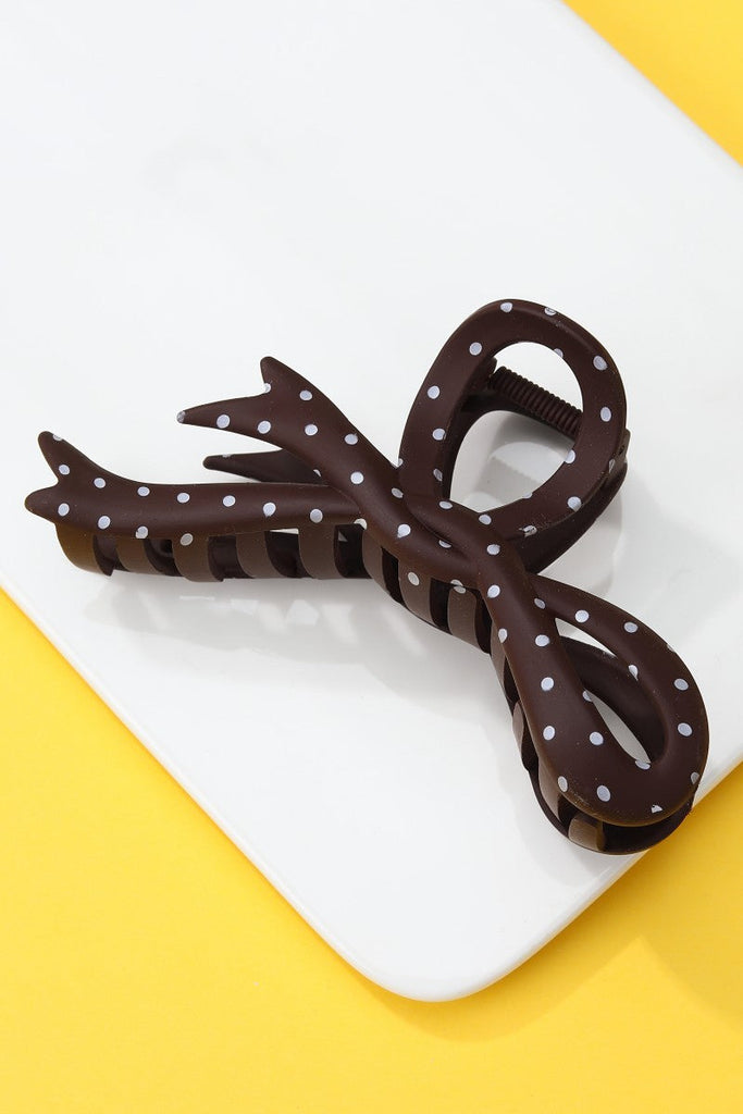 Oversized Polka Dot Bow Hair Claw Clip | 40H1066