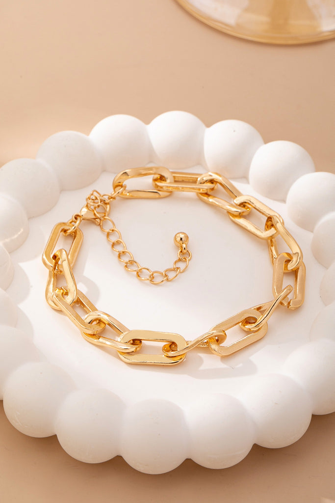 Bold Chunky Gold Link Bracelet | 80B1676