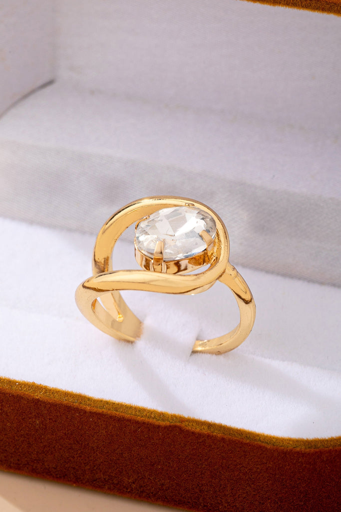 Crystal Twist Open Ring | 80R232